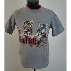 Vintage Siegfried & Roy Baby Tigers Las Vegas T-Shirt Sz Small